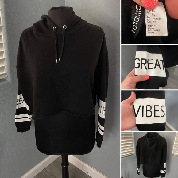 Great Vibes Black Hoodie Size XL - Picture 1 of 1
